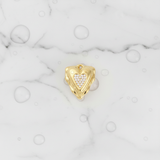Gold Pearl Embrace Heart Charm | Waterproof Stainless Steel