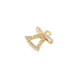 Gold Chime Bell with Cubic Zirconia Charm