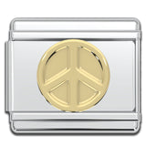 Italian Bracelet Charm - Peace Sign (Gold)