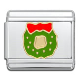Italian Bracelet Charm - Christmas Wreath