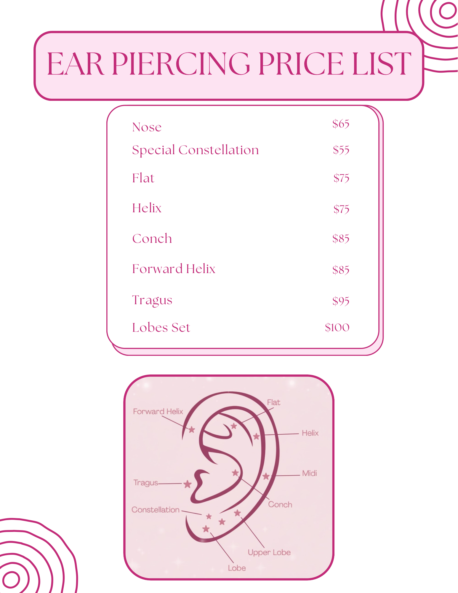 Ear & Nose Piercings – Bijou Charm Bar