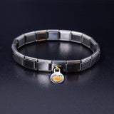 Italian Bracelet Dangle Charm - Halloween Pumpkin Holiday Links