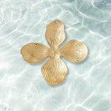 Gold Dogwood Petal Flower Charm | Waterproof Stainless Steel