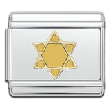 Italian Bracelet Charm - Gold Star of David Link