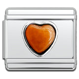 Italian Charm Bracelet Charms - Gemstone Heart Links