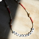 Bridesmaid Pink and Pearl Necklace