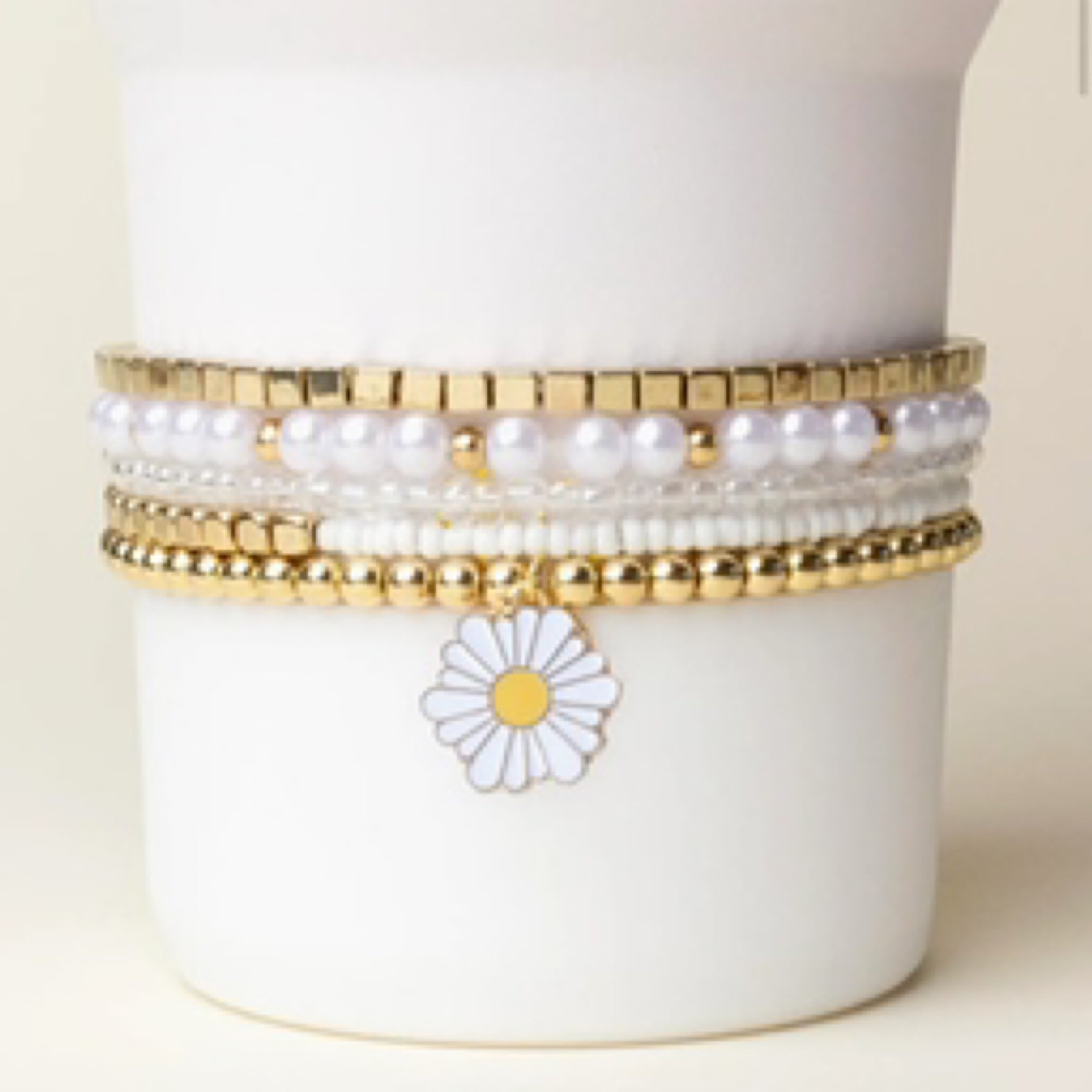 Tumbler Bracelet Stack-Daisy Dream