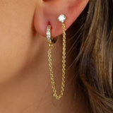 Donna Huggie and Stud Ear Chain