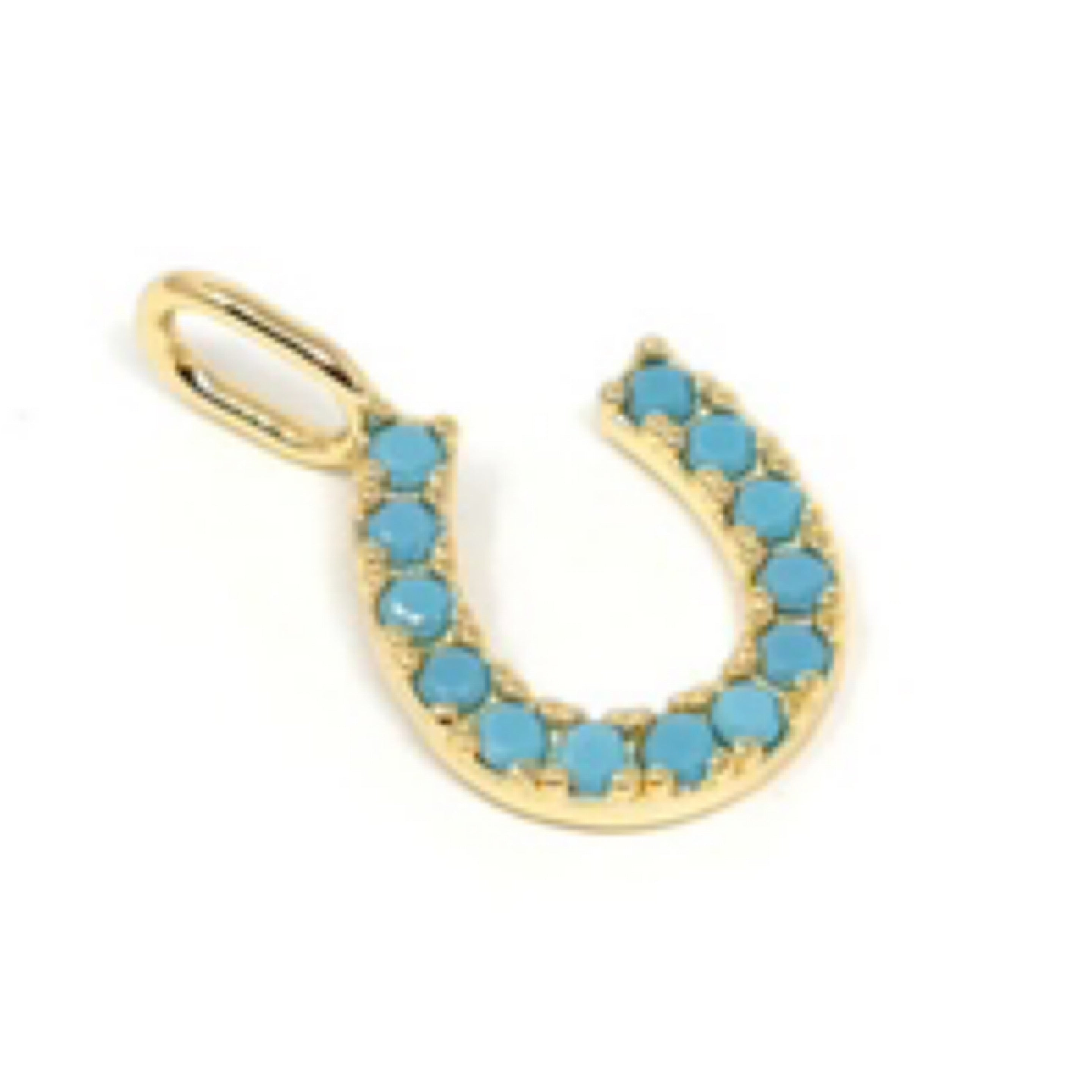 Lucky Horseshoe Charm - Turquoise