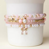 Tumbler Bracelet Stack-Croquette Charm