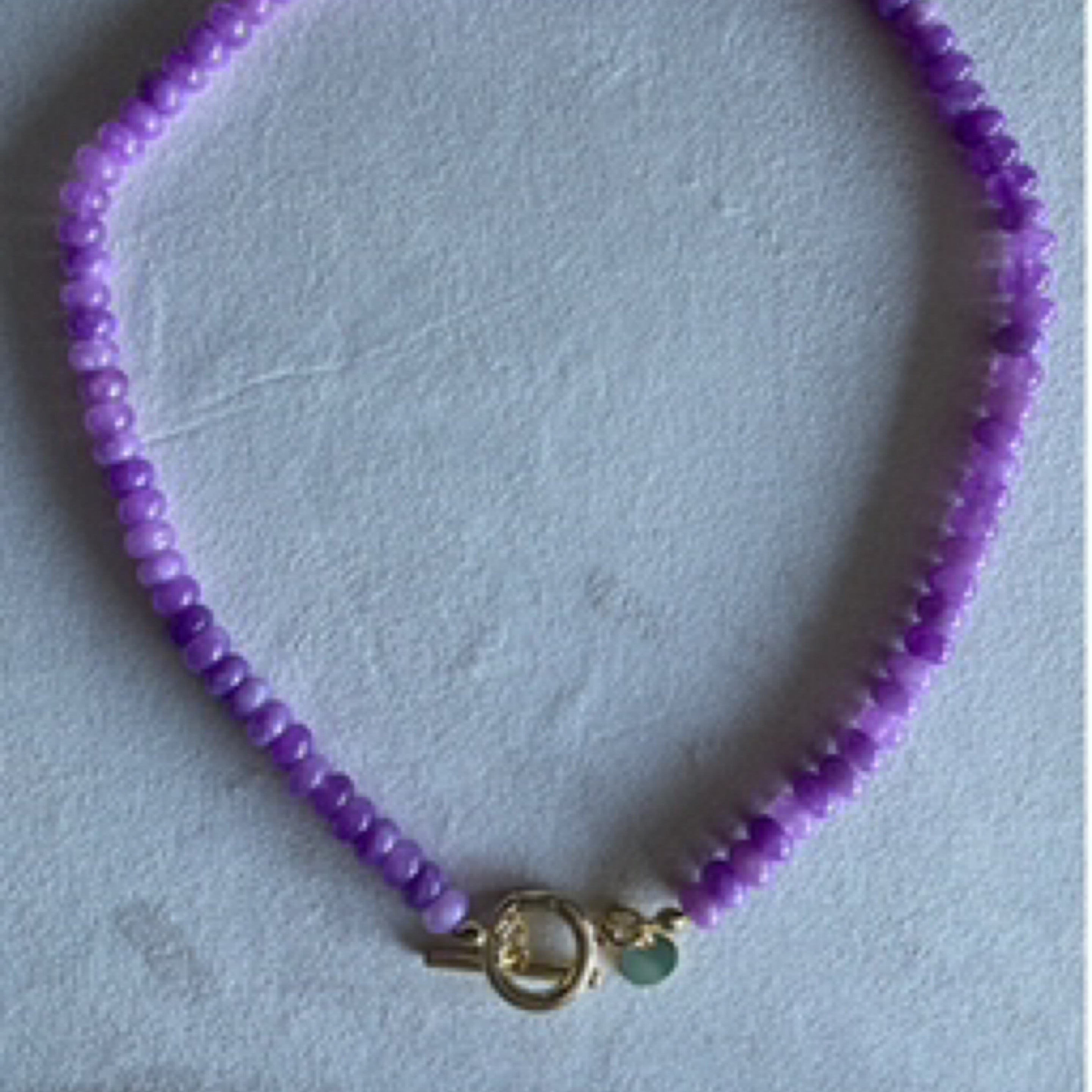 Natural Stone Necklace with Toggle Clasp - Purple