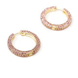 Darling Diva Pink Crystal Hoops