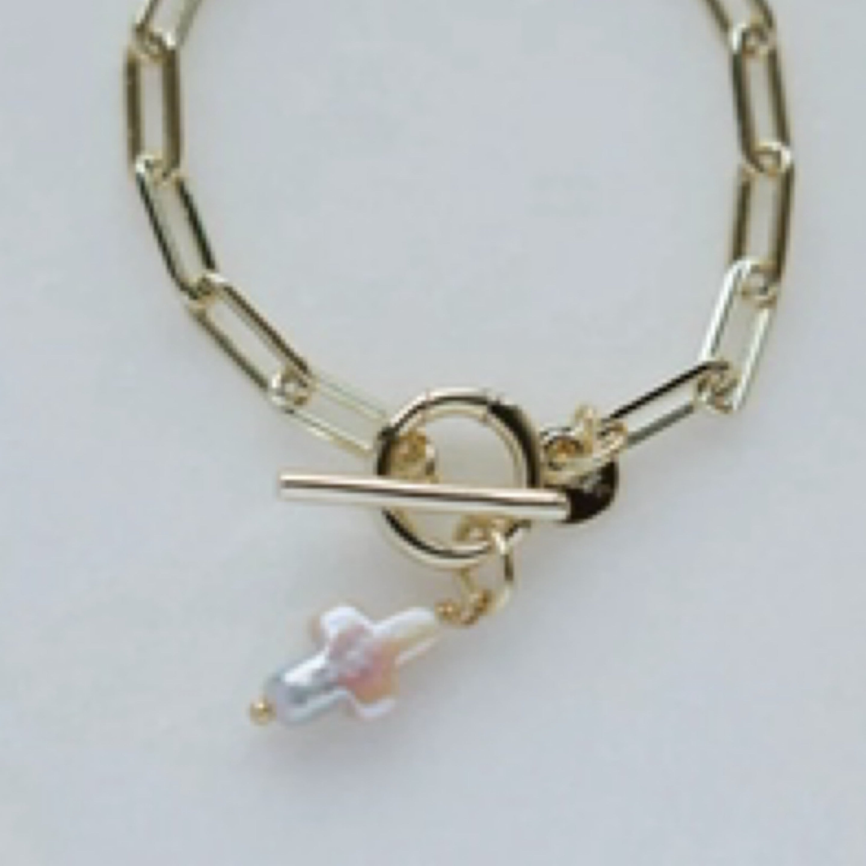 Natural Pearl Cross Charm
