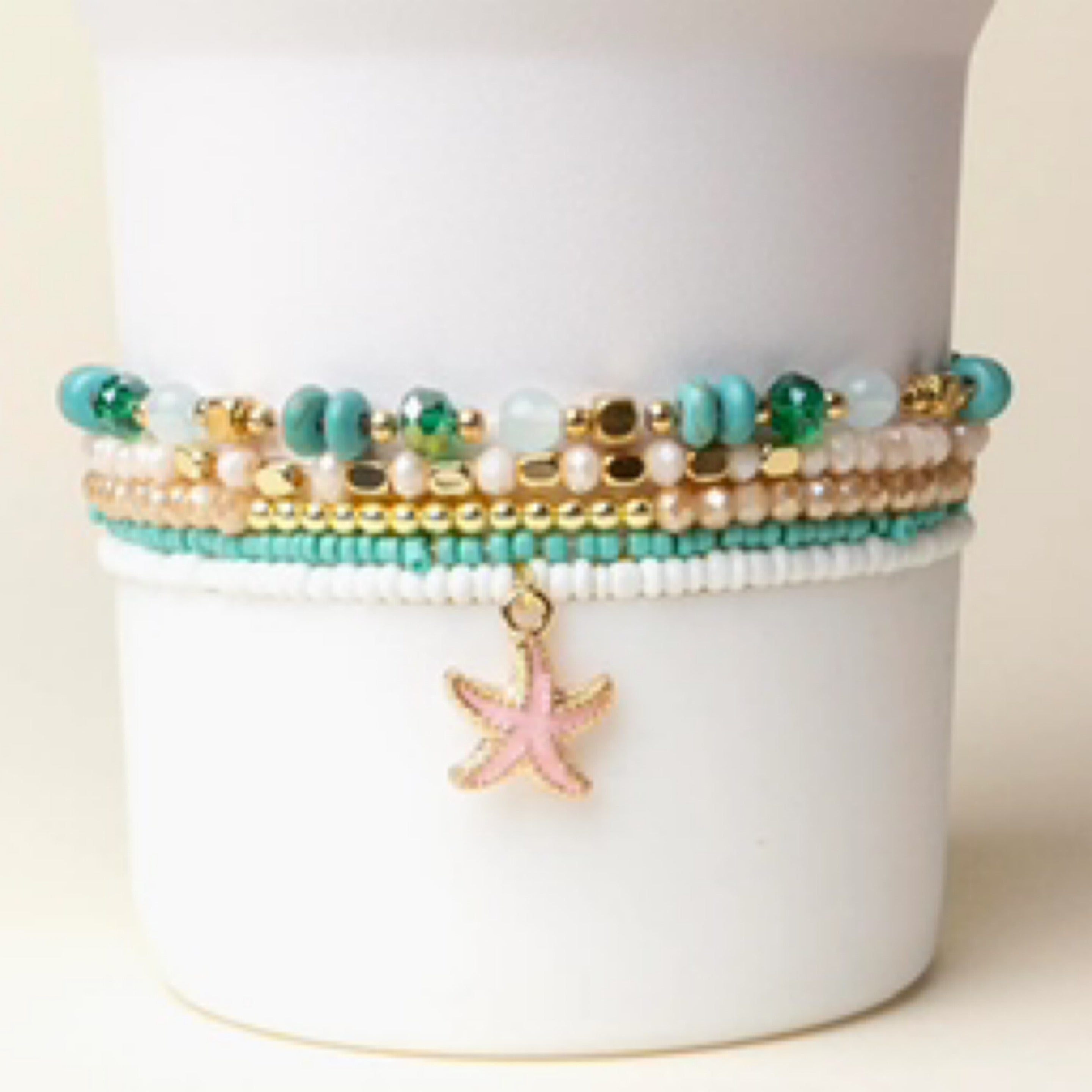 Tumbler Bracelet Stack-Tidal Wave