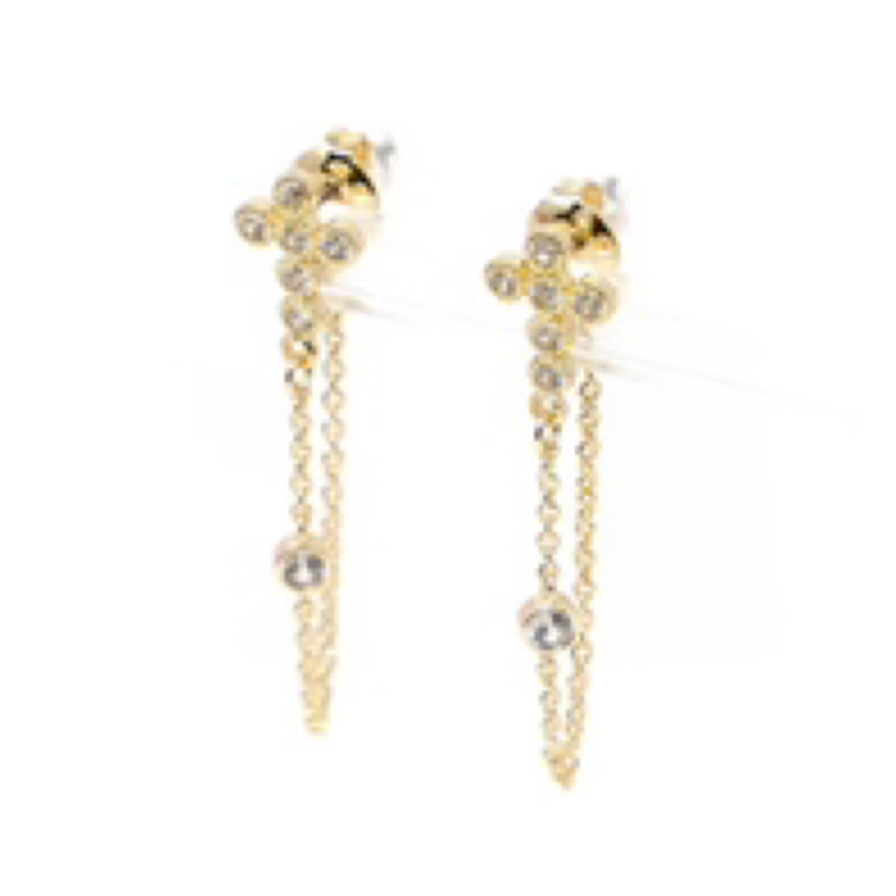 Crystal Drop Cross Stud Earrings