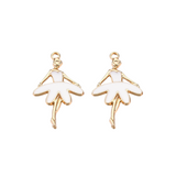 Gold and White Ballerina Charm